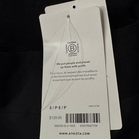 Athleta Petite 8P Cosmic Wrap Crop Pants Pocket Breathable Stretch Pull-On Black - Picture 11 of 13